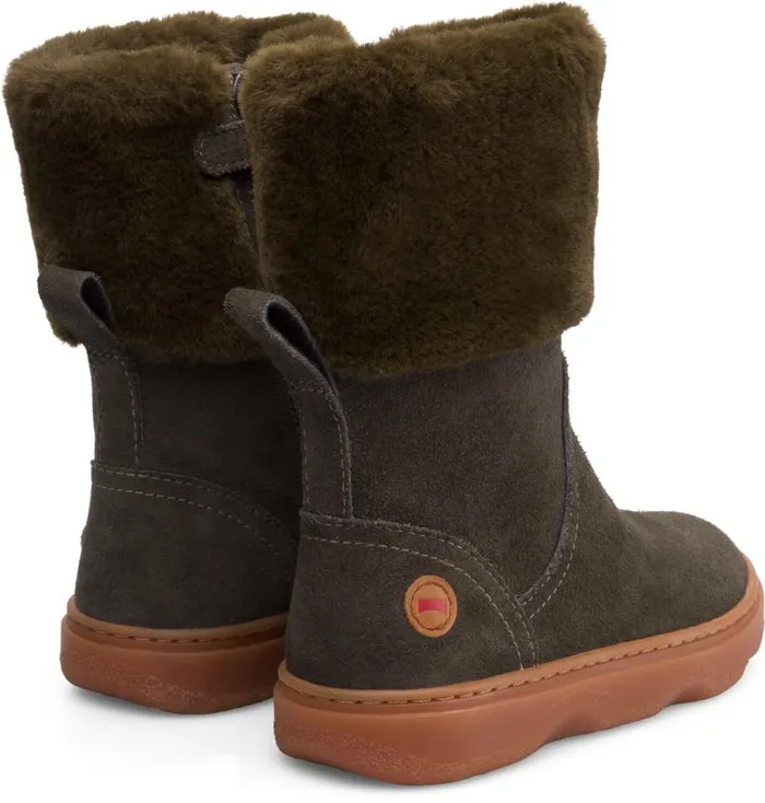 Kids Camper Boots Kiddo Dark Grey Mid Boot For Girls Kids Camper Boots Kiddo Dark Grey Mid Boot For Girls