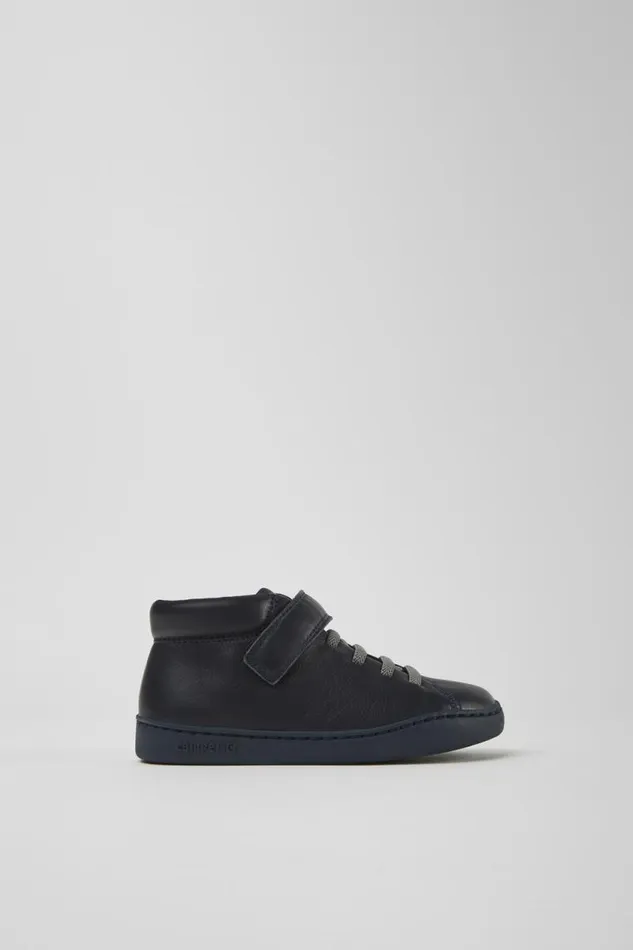 Kids Camper Boots Peu Touring Dark Blue Leather Sneakers Kids Camper Boots Peu Touring Dark Blue Leather Sneakers