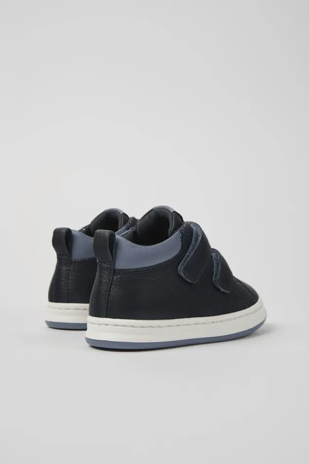 Kids Camper Boots Runner Blue And Gray Leather Sneakers For Kids Kids Camper Boots Runner Blue And Gray Leather Sneakers For Kids