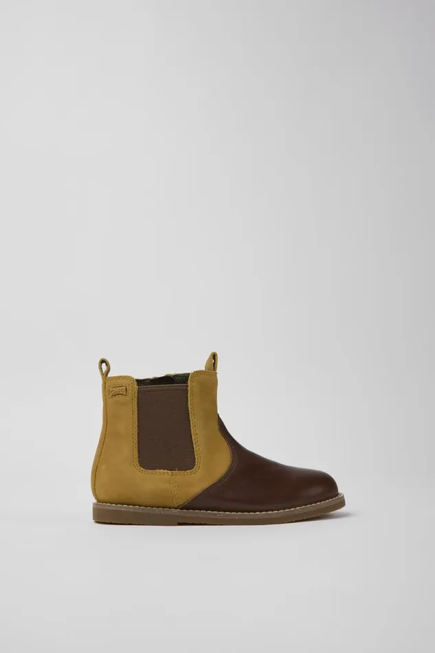 Kids Camper Boots Savina Brown Nubuck And Leather Ankle Boots For Kids Kids Camper Boots Savina Brown Nubuck And Leather Ankle Boots For Kids