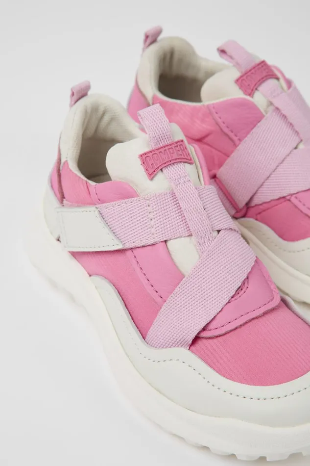 Kids Camper Sneakers CRCLR Pink Leather And Textile Sneakers For Kids