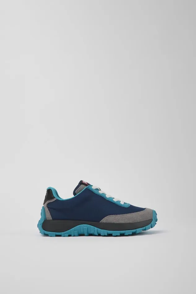 Kids Camper Sneakers Drift Trail Blue Textile And Leather Sneakers For Kids