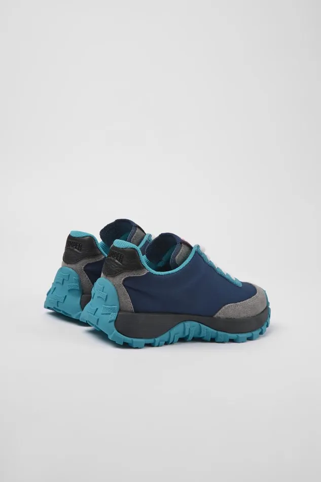 Kids Camper Sneakers Drift Trail Blue Textile And Leather Sneakers For Kids
