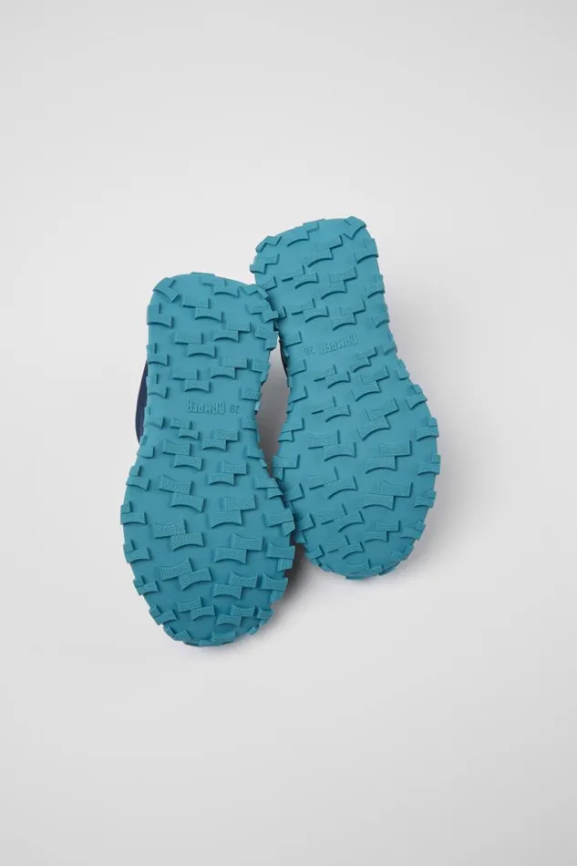 Kids Camper Sneakers Drift Trail Blue Textile And Leather Sneakers For Kids
