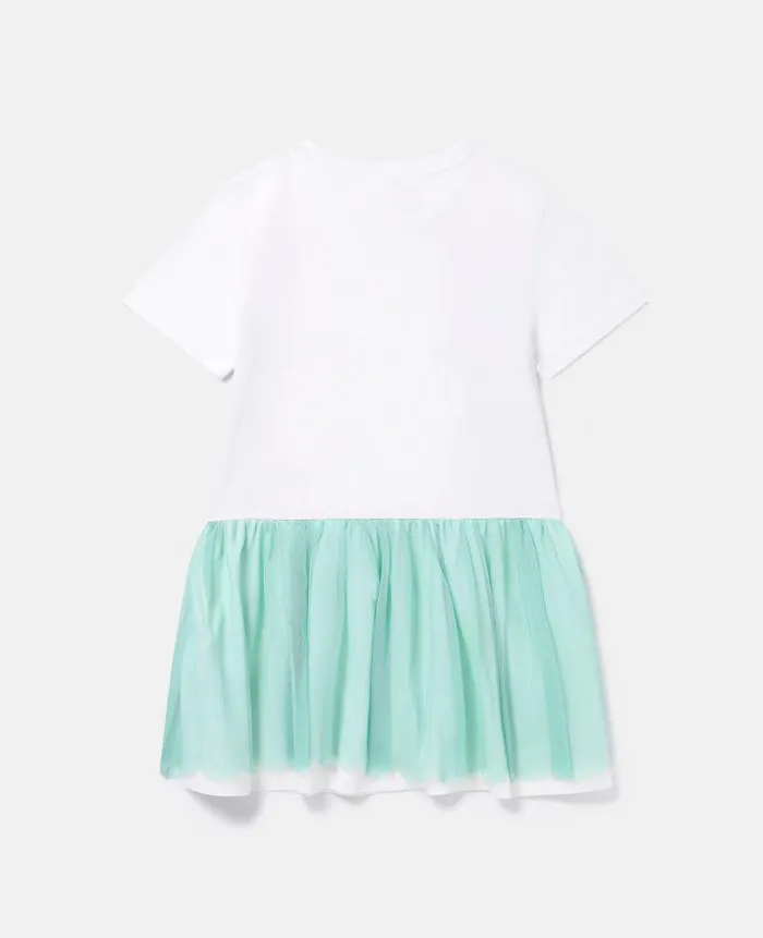 Kids Dresses and Jumpsuits Stella McCartney Double Seahorse Print TShirt Dress Whitegreen