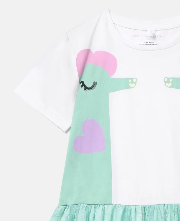 Kids Dresses and Jumpsuits Stella McCartney Double Seahorse Print TShirt Dress Whitegreen