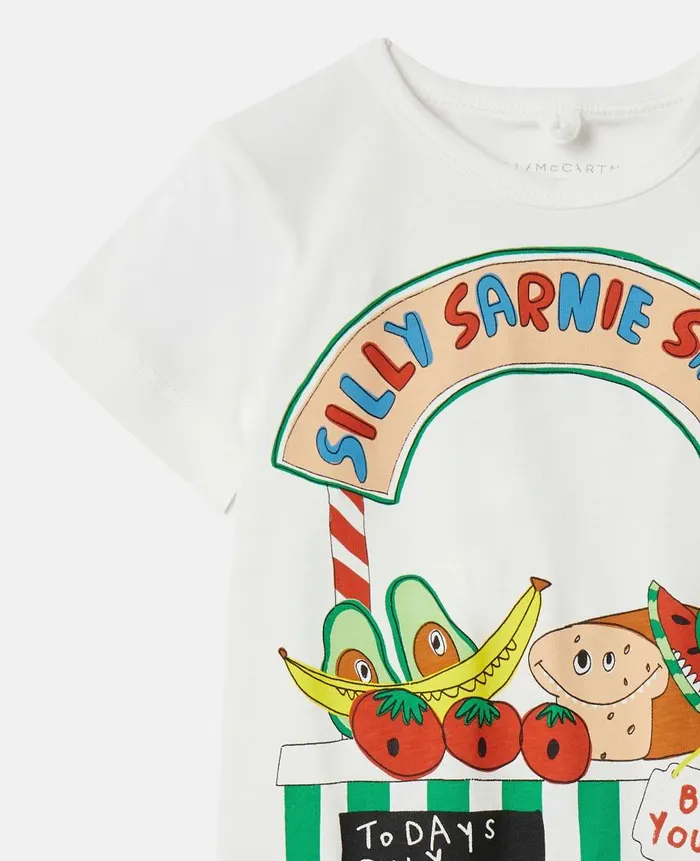 Kids Dresses and Jumpsuits Stella McCartney Sarnie Snack Stall Romper Ivory