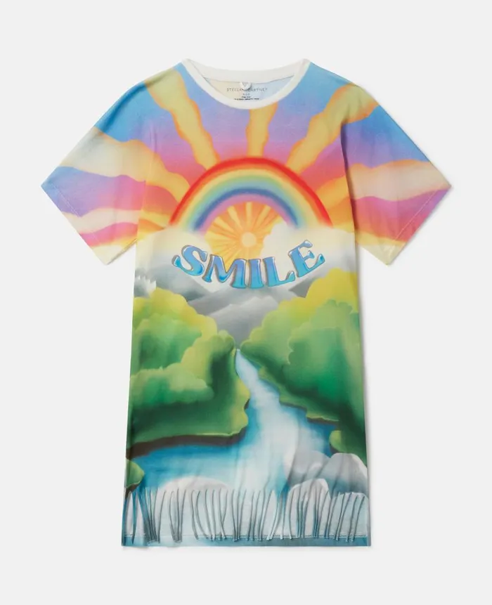 Kids Dresses and Jumpsuits Stella McCartney Smile Print TShirt Dress Multicolour