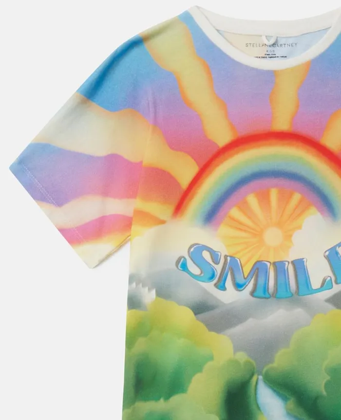 Kids Dresses and Jumpsuits Stella McCartney Smile Print TShirt Dress Multicolour