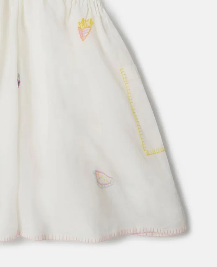Kids Dresses and Jumpsuits Stella McCartney Summer Doodles Embroidery Pinafore Dress Ivory