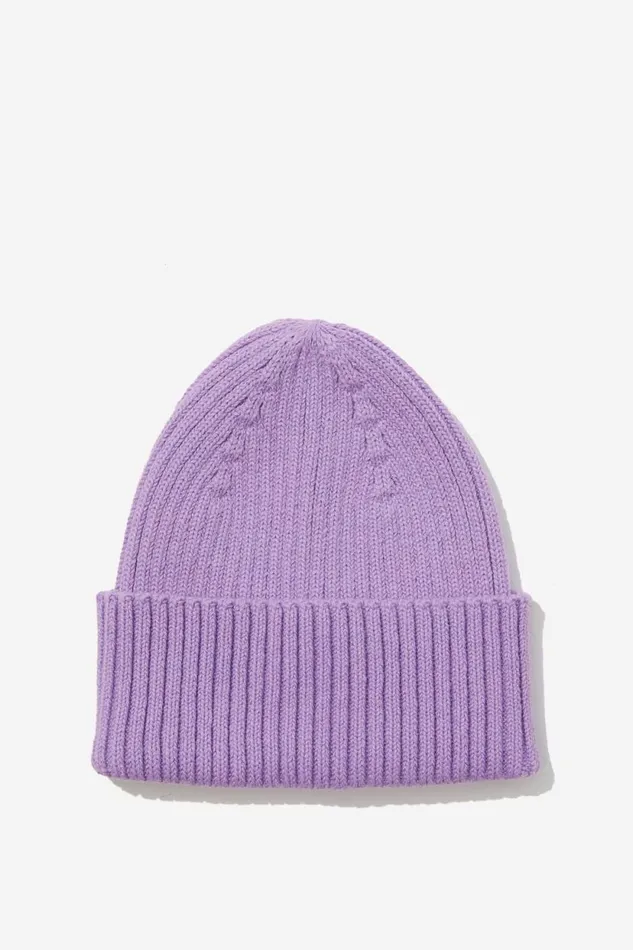 Kids Fisherman Beanie Lavender Dreams GirlsBoys Cotton On Hats and Beanies