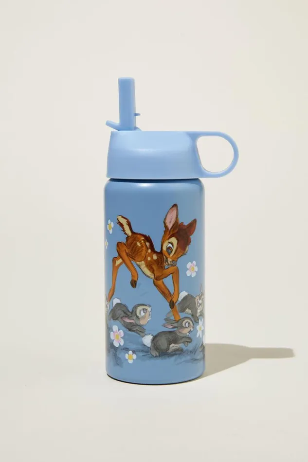 Kids Metal Drink Bottle Lcn Dis Bambidusty Blue GirlsBoys Cotton On Drink Bottles