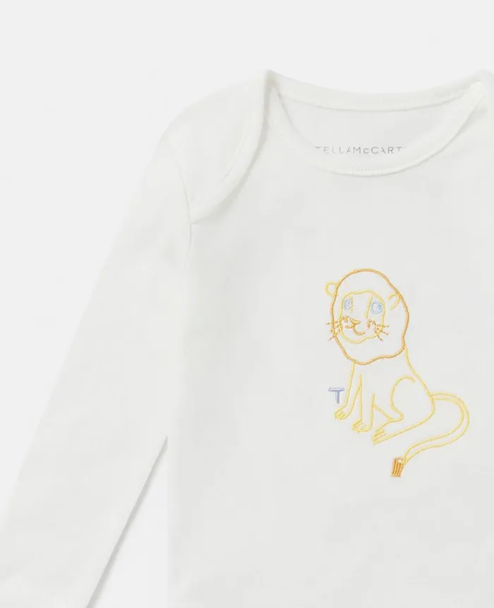 Kids Newborn 0 8211 24 Months Stella McCartney 7 Pack Of Animal Print Days Of The Week Bodysuits White