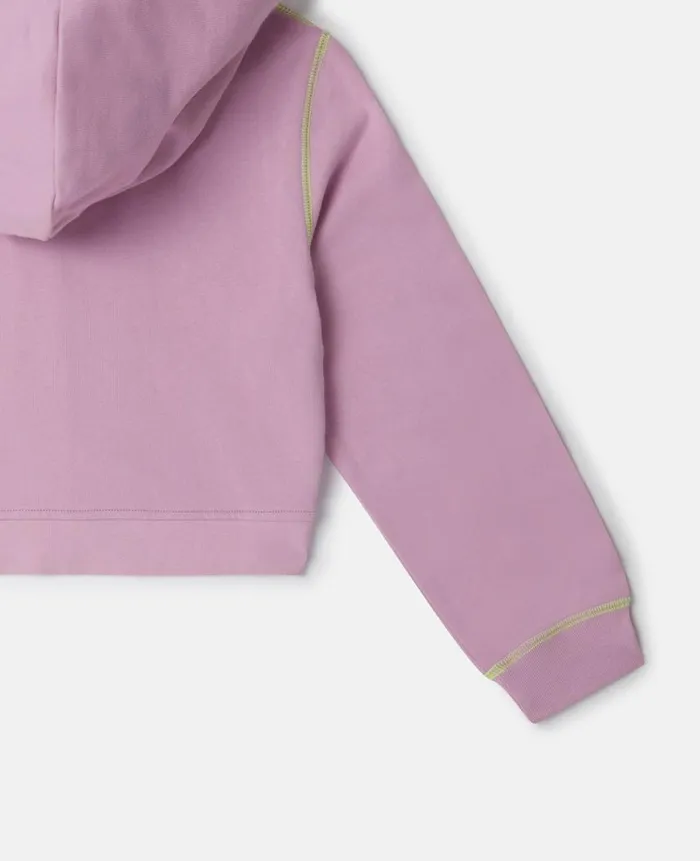 Kids Outerwear Stella McCartney SMC Neon Trim Zip Hoodie Lilac