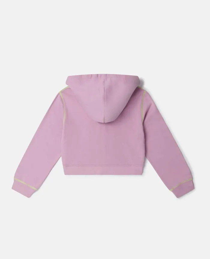 Kids Outerwear Stella McCartney SMC Neon Trim Zip Hoodie Lilac