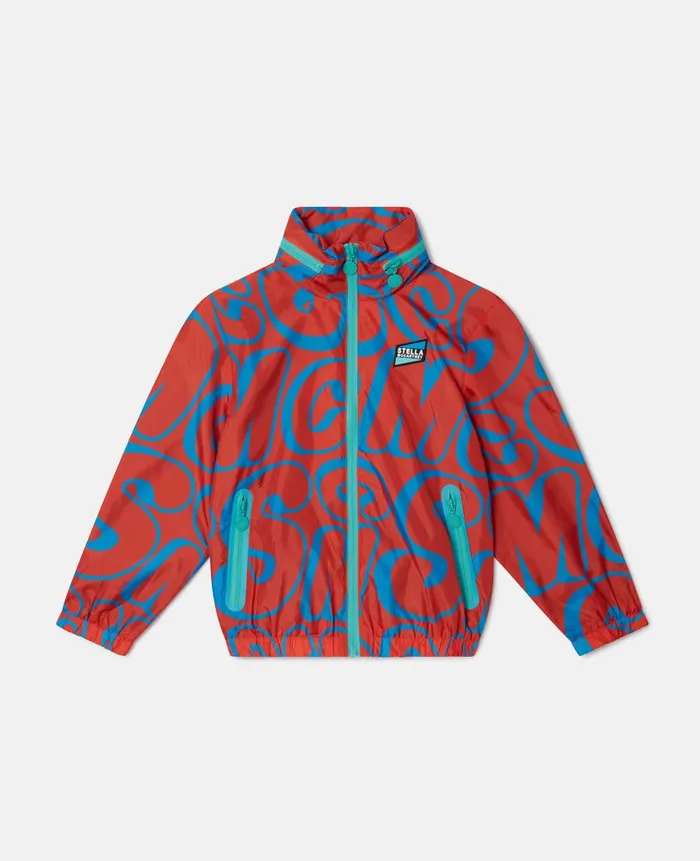 Kids Outerwear Stella McCartney SMC Print Hooded Jacket Redblue