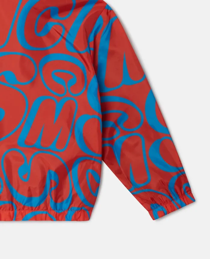 Kids Outerwear Stella McCartney SMC Print Hooded Jacket Redblue