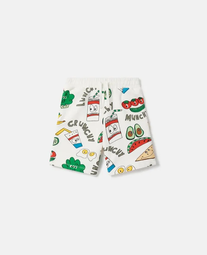 Kids Pants and Shorts Stella McCartney Crunchy Lunchy Print Shorts White Multicolour Kids Pants and Shorts Stella McCartney Crunchy Lunchy Print Shorts White Multicolour