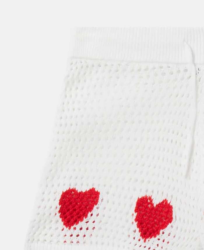 Kids Pants and Shorts Stella McCartney Heart Crocheted Shorts White