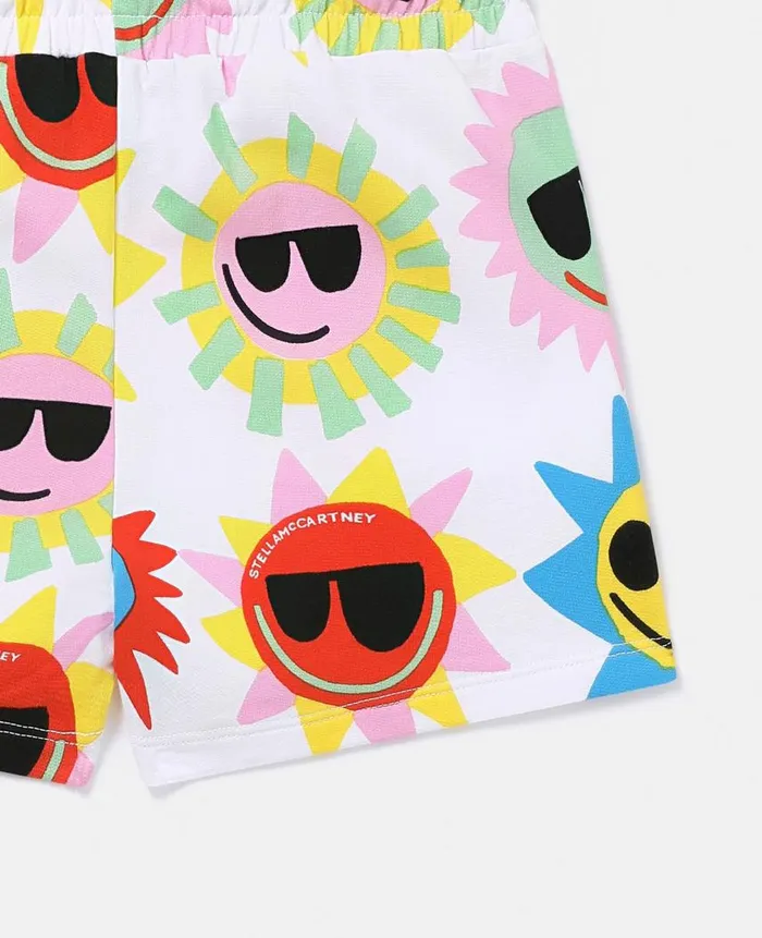 Kids Pants and Shorts Stella McCartney Sunshine Print Shorts White Multicolour
