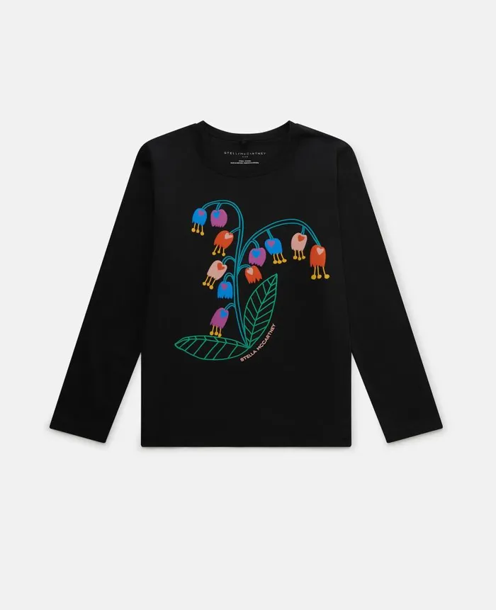 Kids Sweaters and Cardigans Stella McCartney Flower Embroidery Long Sleeve TShirt Black Kids Sweaters and Cardigans Stella McCartney Flower Embroidery Long Sleeve TShirt Black