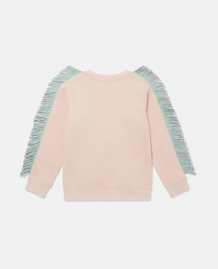 Kids Sweaters and Cardigans Stella McCartney Fringed Star Sweatshirt Pink