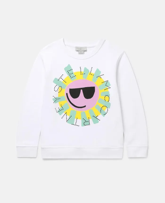 Kids Sweaters and Cardigans Stella McCartney Logo Sunshine Sweatshirt White