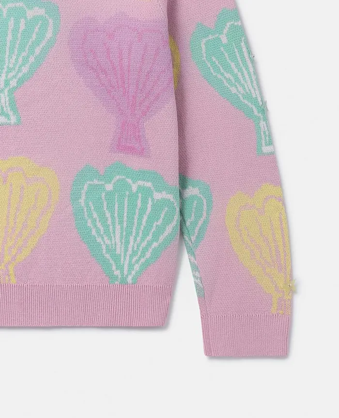 Kids Sweaters and Cardigans Stella McCartney Seashell Jacquard Knit Jumper Pink