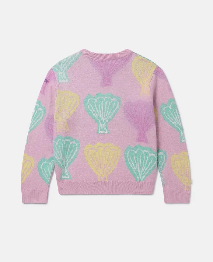 Kids Sweaters and Cardigans Stella McCartney Seashell Jacquard Knit Jumper Pink
