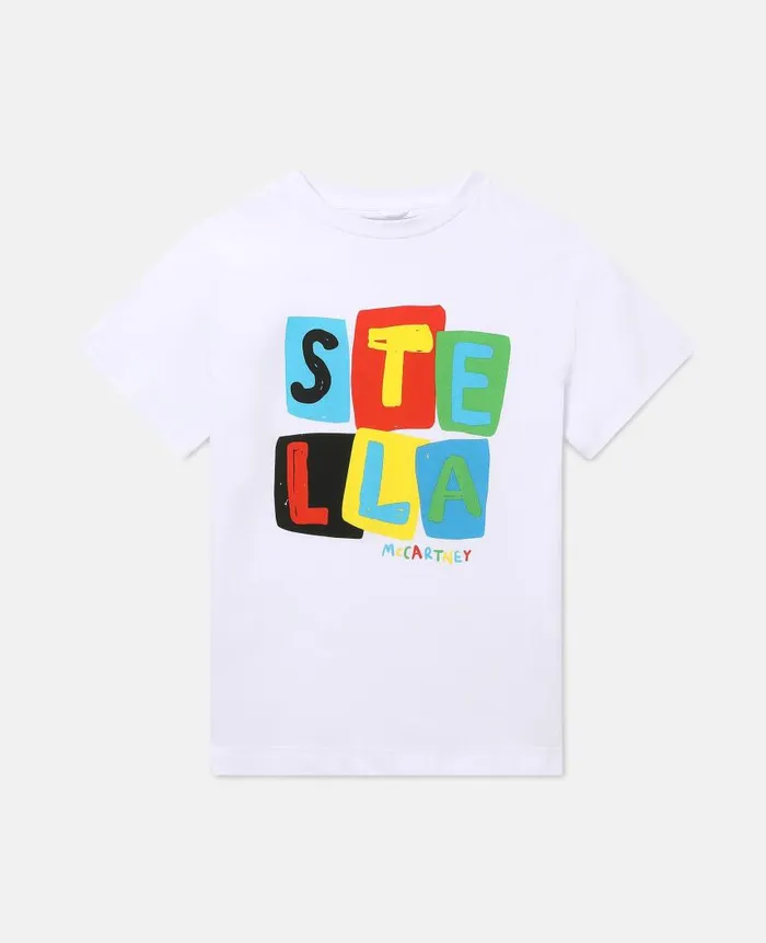 Kids TShirts And Sweatshirt Stella McCartney Letter Blocks Print TShirt White Kids TShirts And Sweatshirt Stella McCartney Letter Blocks Print TShirt White
