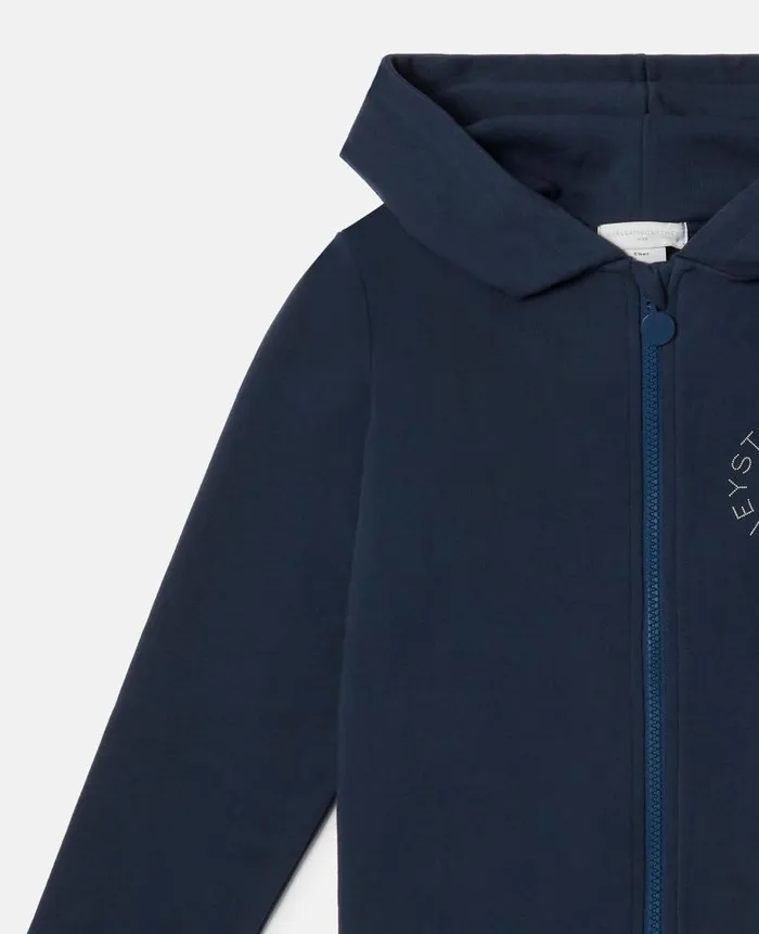 Kids TShirts And Sweatshirt Stella McCartney Stella Logo Zip Hoodie Navy