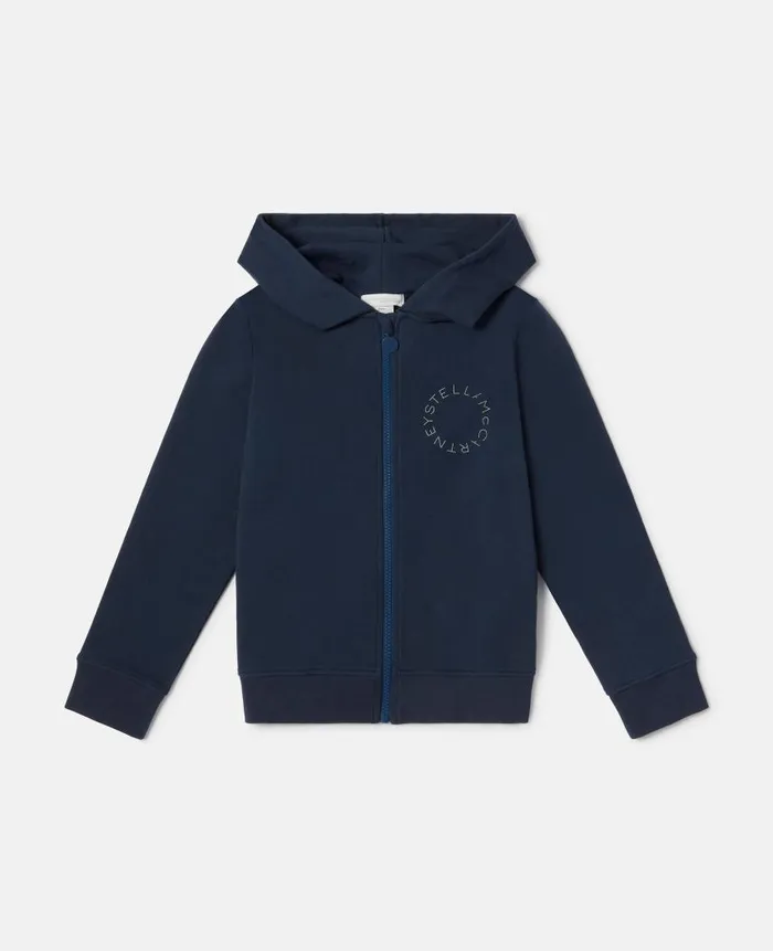 Kids TShirts And Sweatshirt Stella McCartney Stella Logo Zip Hoodie Navy