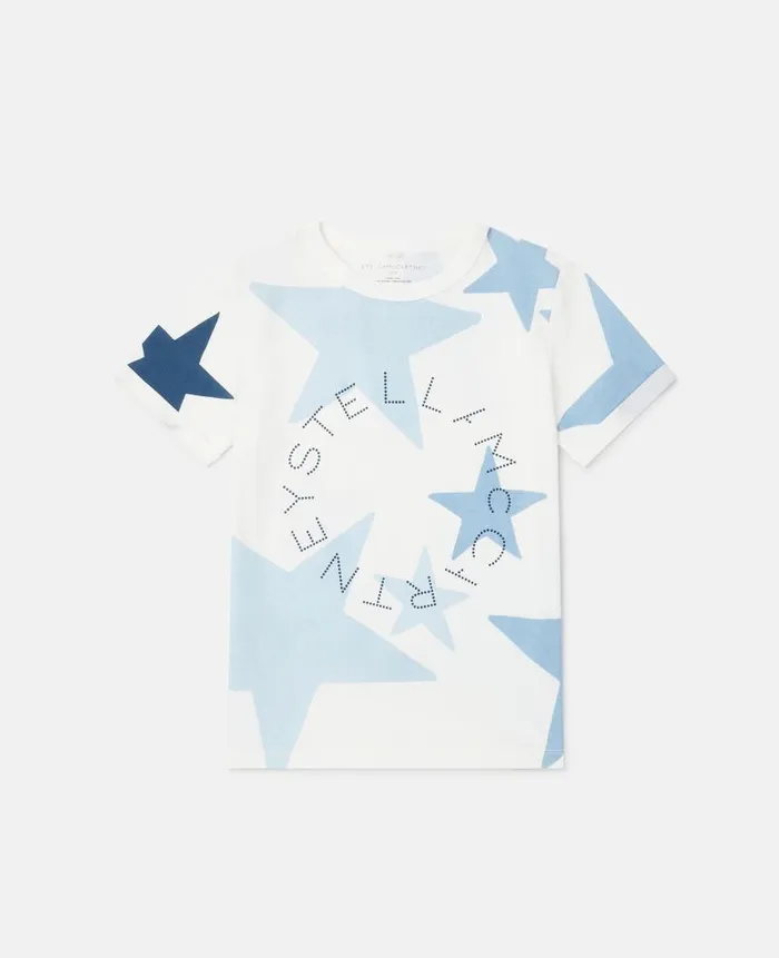 Kids TShirts And Tops Stella McCartney Stella Logo Star Print TShirt Blue