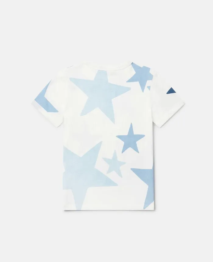 Kids TShirts And Tops Stella McCartney Stella Logo Star Print TShirt Blue