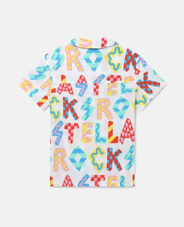 Kids TShirts And Tops Stella McCartney Stella Rocks Short Sleeve Shirt White Multicolour