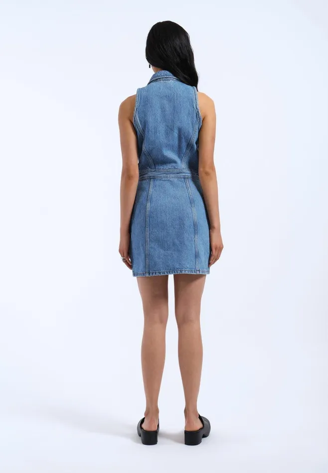 Kinsley Dress 8211 Stream Sky Retro Stream Sky Retro Women Dr Denim Skirts and Dresses