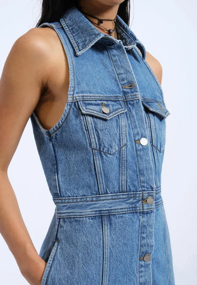 Kinsley Dress 8211 Stream Sky Retro Stream Sky Retro Women Dr Denim Skirts and Dresses