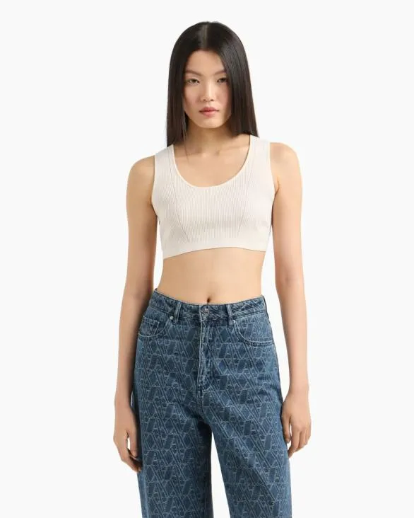 Knitted Tops White Women Armani Knitwear Knitted Tops White Women Armani Knitwear