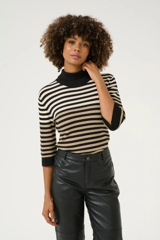Knitwear and Cardigans Women CULTURE CUannemette Pullover Blackwhitecapdune