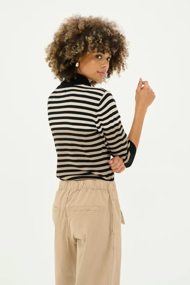 Knitwear and Cardigans Women CULTURE CUannemette Pullover Blackwhitecapdune