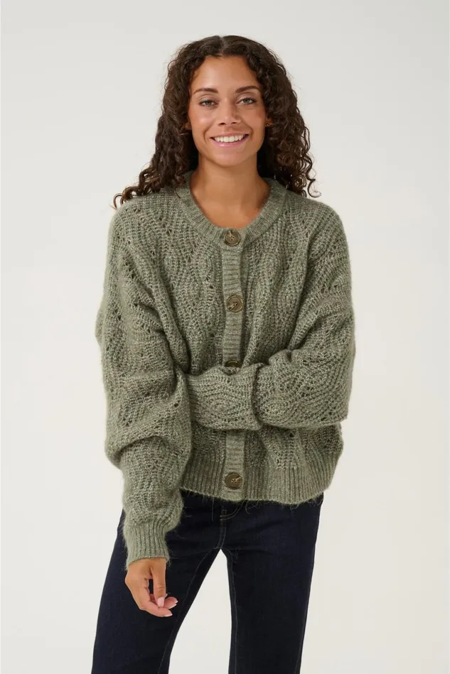 Knitwear and Cardigans Women CULTURE CUkimmy Cardigan Dusky Green Melange