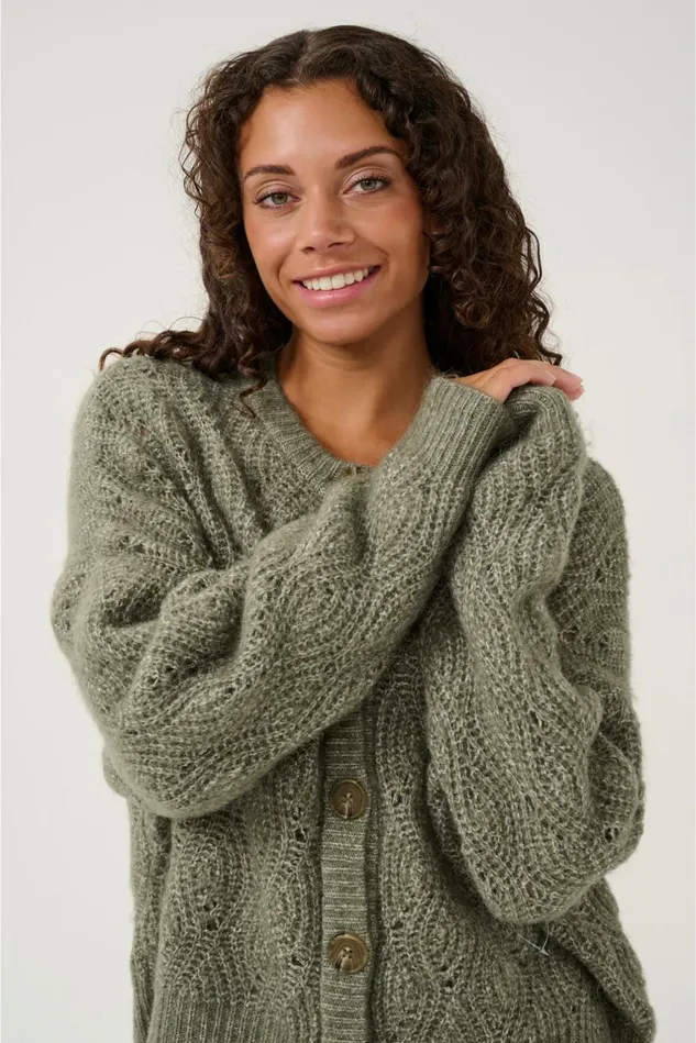 Knitwear and Cardigans Women CULTURE CUkimmy Cardigan Dusky Green Melange