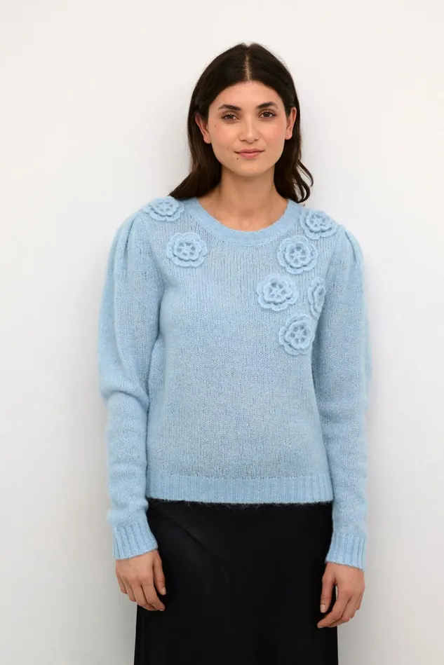 Knitwear and Cardigans Women CULTURE CUosa Pullover Cashmere Blue Melange