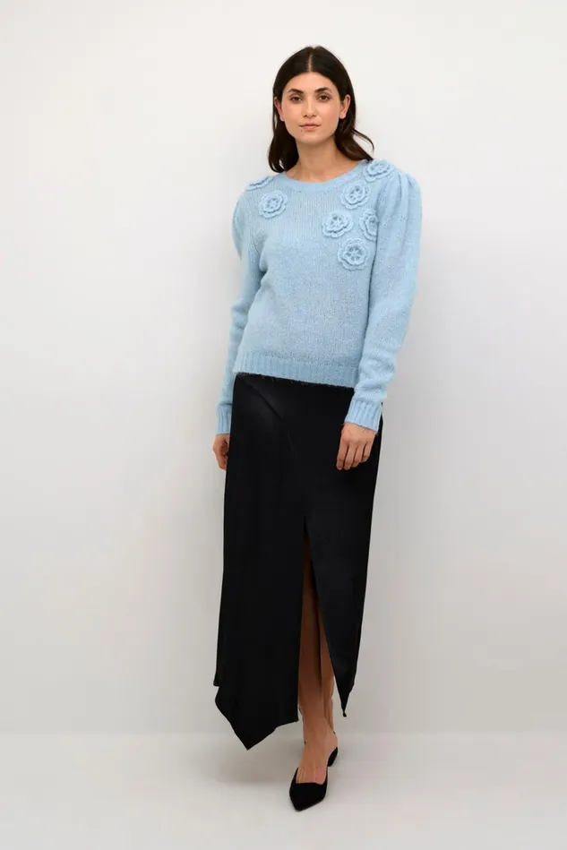 Knitwear and Cardigans Women CULTURE CUosa Pullover Cashmere Blue Melange