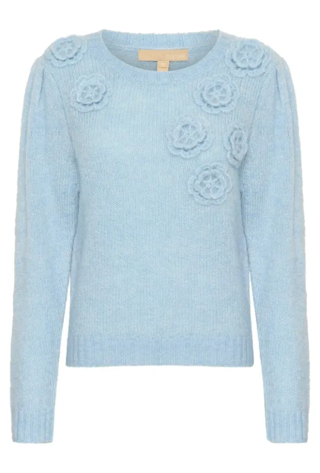 Knitwear and Cardigans Women CULTURE CUosa Pullover Cashmere Blue Melange