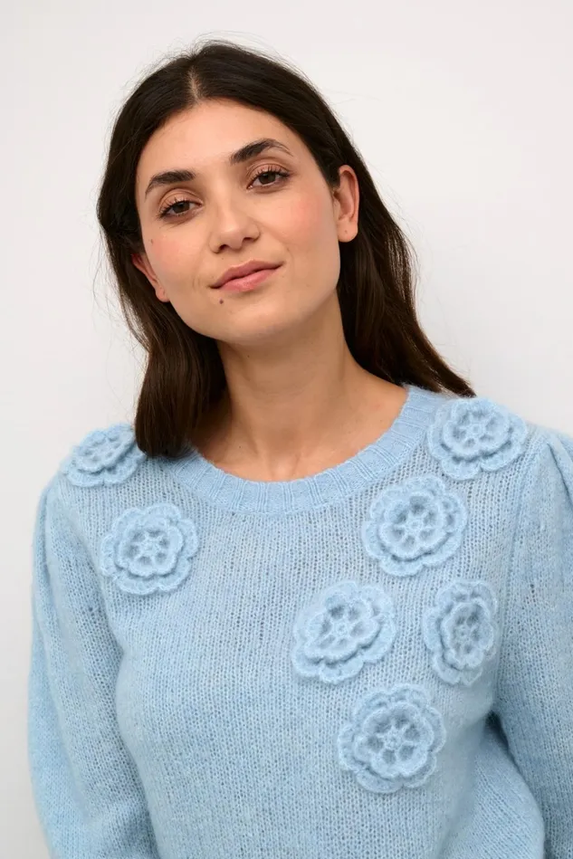 Knitwear and Cardigans Women CULTURE CUosa Pullover Cashmere Blue Melange