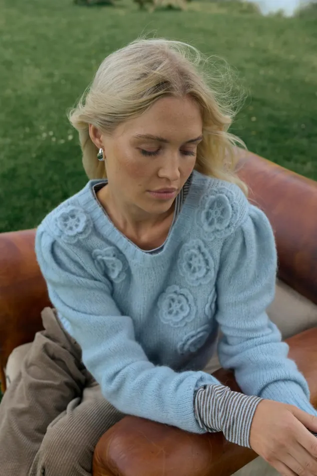Knitwear and Cardigans Women CULTURE CUosa Pullover Cashmere Blue Melange