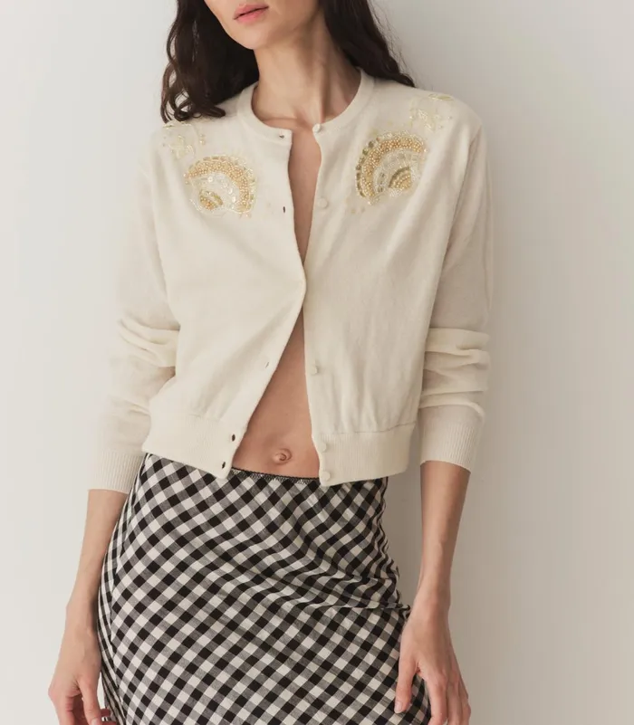 Knitwear Women DEN Andrina Cardigan Eggshell
