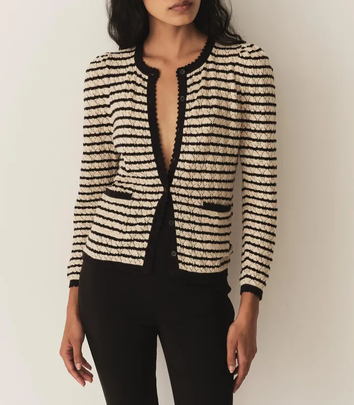 Knitwear Women DEN Therese Cardigan Allaire Stripe