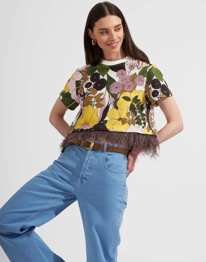 La Scala Tee Big Flower Rose Women La Double J Shirts and Tops